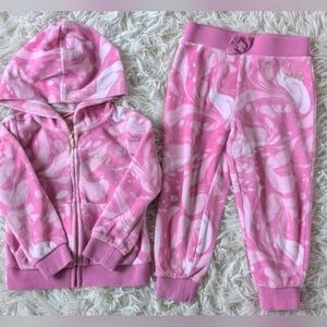 Juicy Couture Hoodie & Jacket Jogger Set in tie-dye Tie size 2T